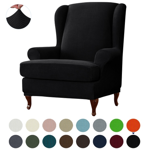 Subrtex 2-Piece Stretch Wing Chair Cover Textured Grid Furniture Cover. Opens flyout.