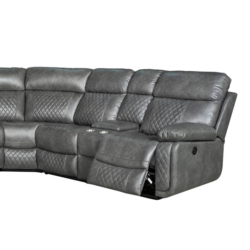 Infinity 3 Piece Transitional Faux Curved Living Room Reclining Sectional