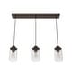 preview thumbnail 7 of 11, Hunter Devon Park 3-Light Linear Cluster Ceiling Light - Kitchen Island, Dining - Farmhouse, Rustic, Coastal