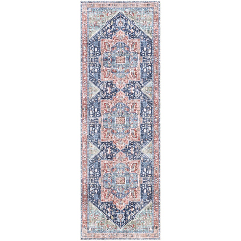 Livabliss Vintage Amelie Medallion Washable Area Rug