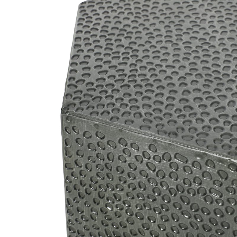 Roomfitters Modern Hammered Iron Side Table, Metal End Table for Living Room, Decorative Accent Pedestal