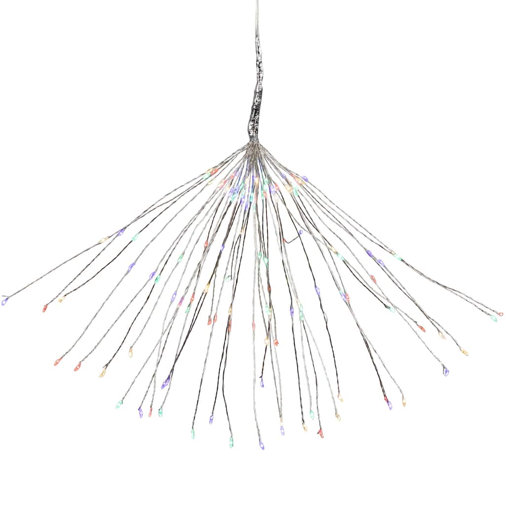 20" LED Firework Silver Branch Christmas Decoration Multi-Color Lights