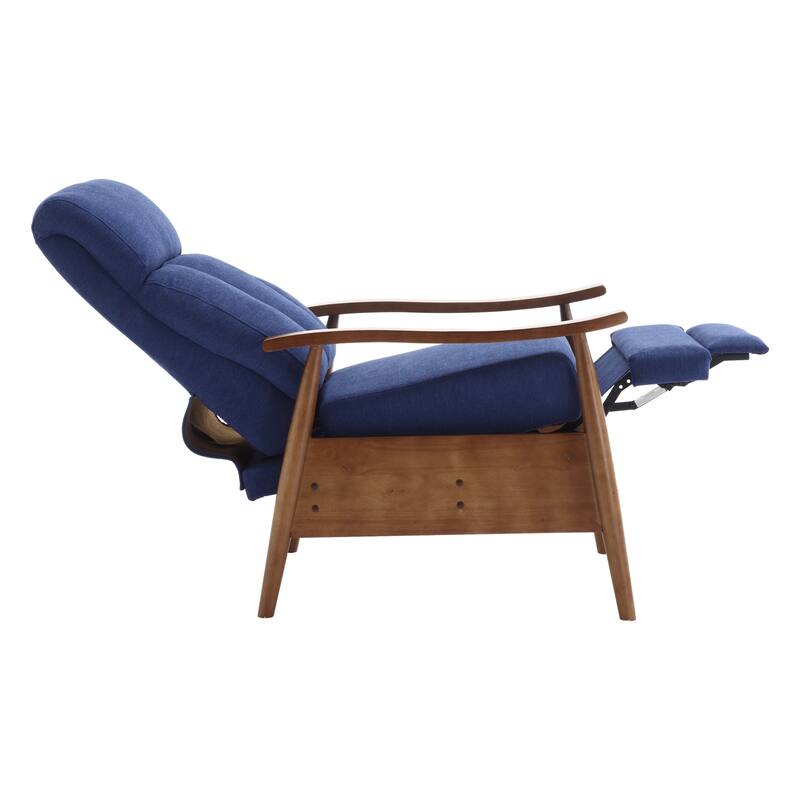 Blue Modern 26.38" Upholstered Adjustable Chaise Lounge Chair with Wood Frame for Living Room