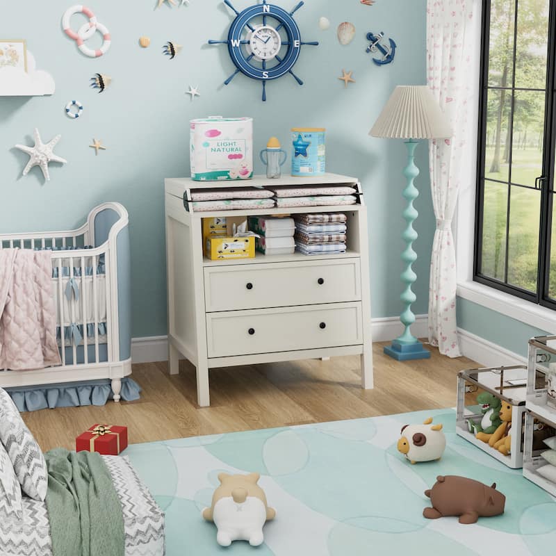Baby Changing Table Multi-Functional 2 Drawer Dresser
