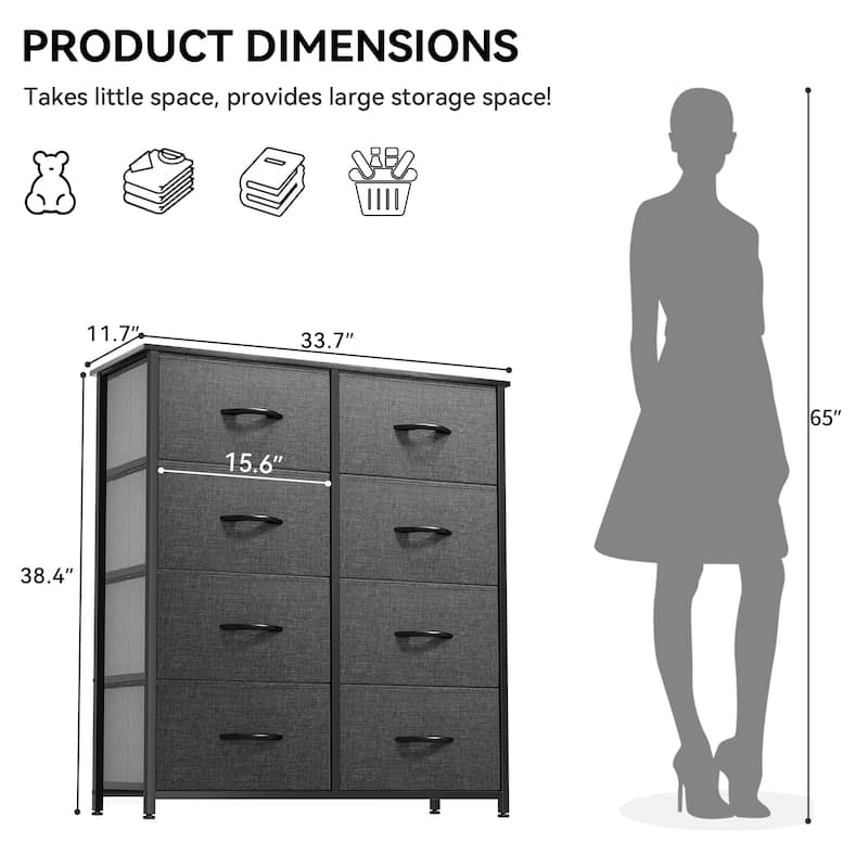 Modern 8-drawer Bedroom Dresser Storage Tower