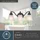preview thumbnail 5 of 8, Standford 3-Light 19 in. W Oil Burnished Bronze Bathroom Vanity Lighting Fixture, White Alabaster Glass Shade Reversible