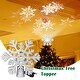 preview thumbnail 12 of 16, Yescom Christmas Tree Topper Star, 3D Snowflake Rotating Projector, LED Lights, Golden Star Xmas Décor - One-size