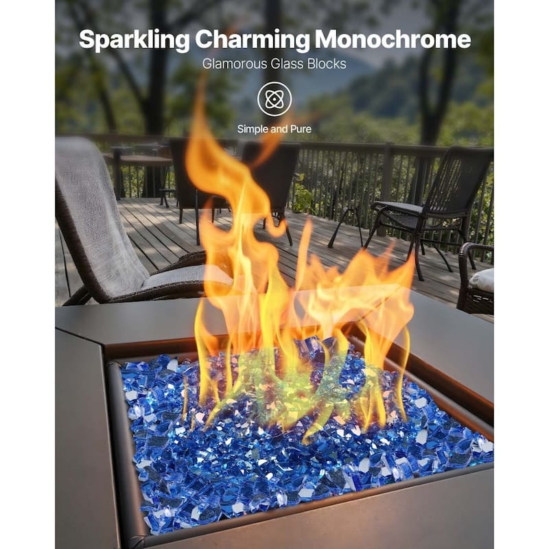 Cobalt Blue Tempered Crushed Fire Glass 10 lbs Heat Resistant - 1/4 inch