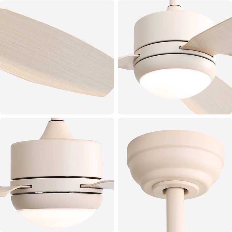 Modern Ceiling Fan Light with 3 Blades and Remote Control, DC Silent Motor for Bedroom and Lounge Area