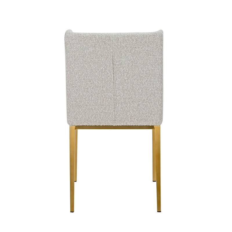 Brass/Gray Fabric Upholstered Metal Frame Dining Chair, Set of 2, Sturdy Dining Chair for Dining Rooms - 17.5