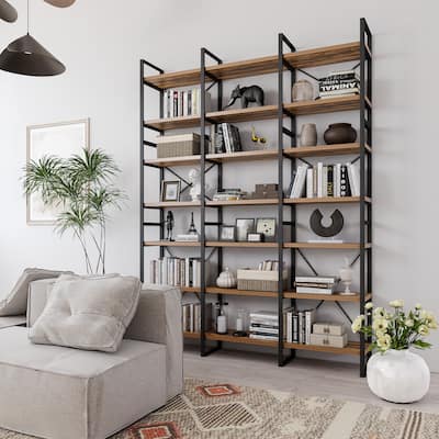 Davee Antique Color Display Etagere Bookcase - 99.6" H x 70.8" W x 12.5" D