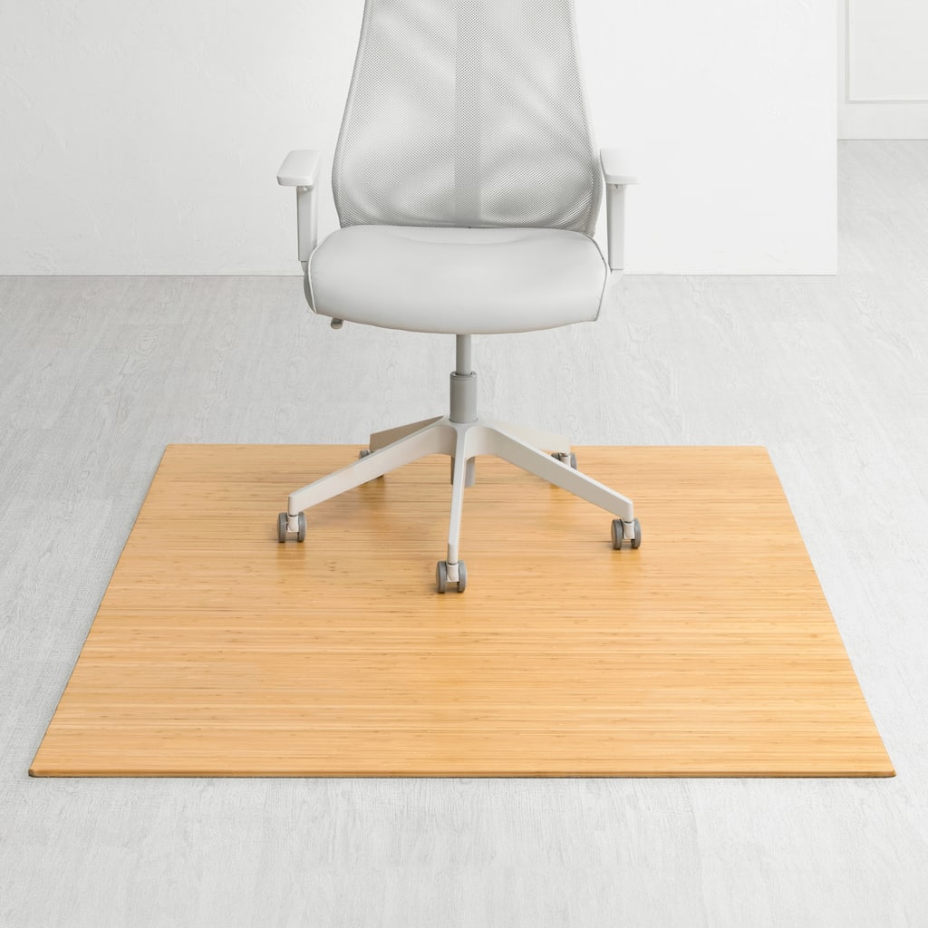 Eco Bamboo Deluxe Rectangular Natural Chair Mat (60 x 48)