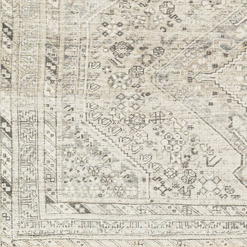 Livabliss Verninac Distressed Medallion Printed Washable Rug