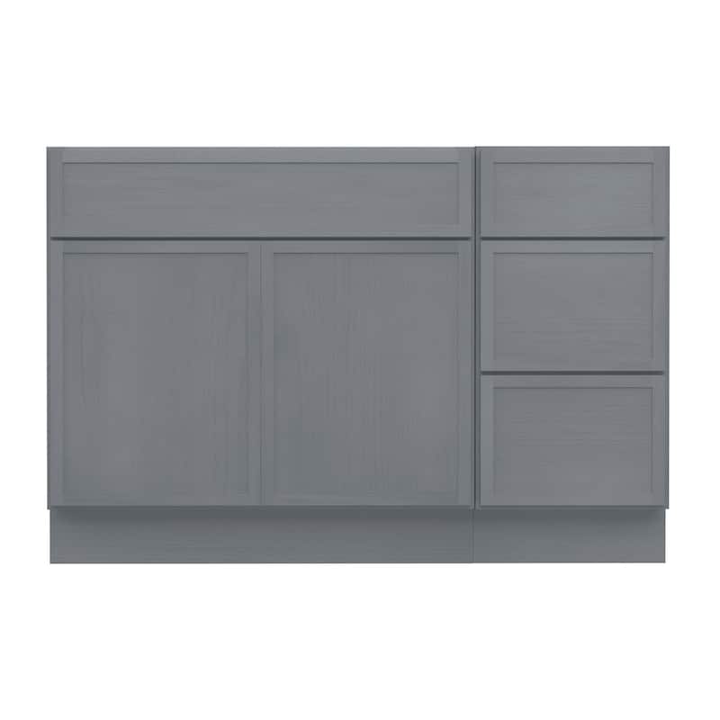 Vanity Art 54" Birch Freestanding Bathroom Vanity Cabinet without Top