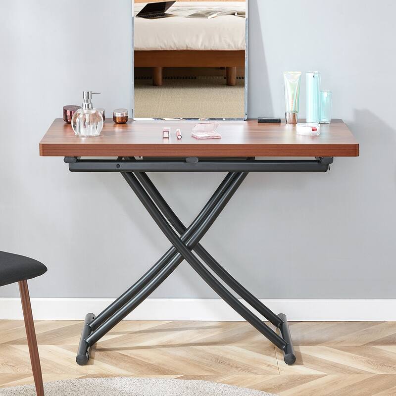 Modern minimalist multifunctional lift table, dressing table, coffee table, dining table, and office table