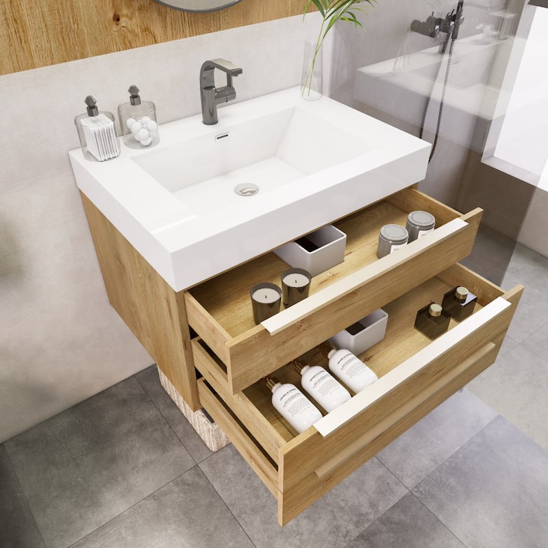 Noble 30" Wall Mounting Vanity with Reinforced Acrylic Sink