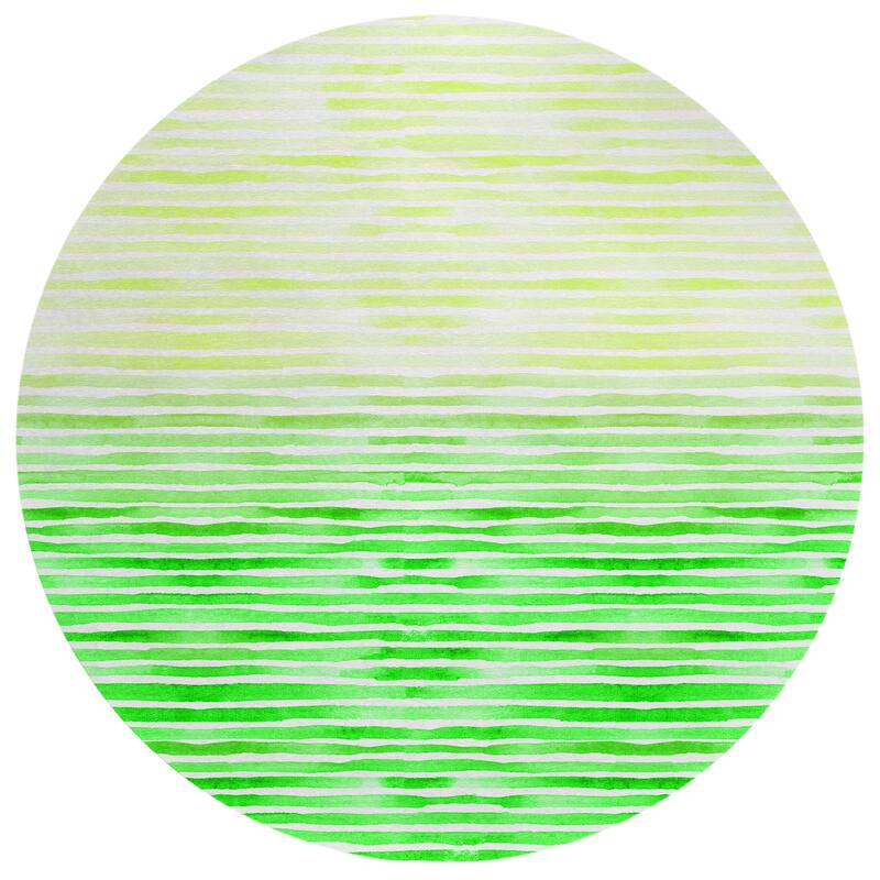 Indoor/ Outdoor Surfside Ombre Washable Rug New - Green - 8' x 8'