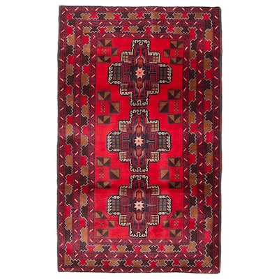 Teimani Red Rug 3'0" x 4'11" - 3'0 x 4'11