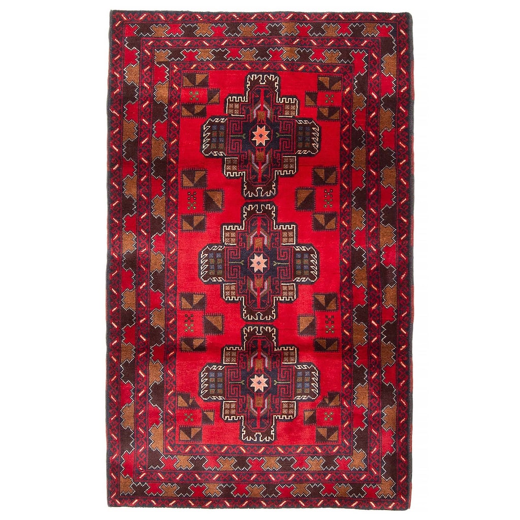 Teimani Red Rug 3'0" x 4'11" - 3'0 x 4'11