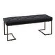 preview thumbnail 11 of 12, Modern Design Upholstered Button Tufted Bench, Durable Iron Frame, Black and Bronze