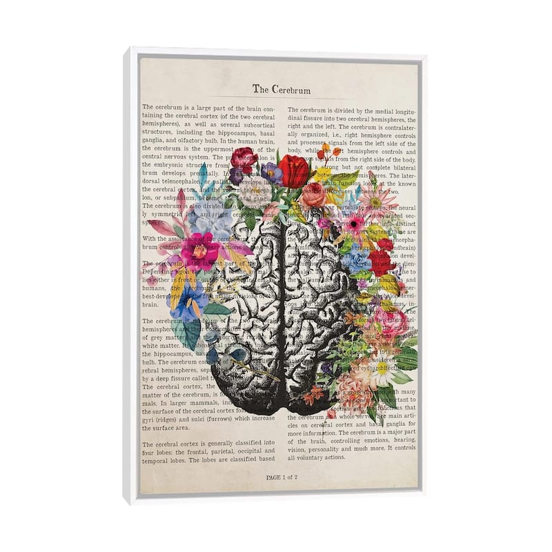 iCanvas "The Cerebrum" by Aged Pixel Framed Canvas Print - White - 26x18