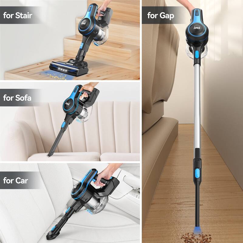 INSE N5T Cordless Vacuum 180w 20kpa Suction Power 6 in 1 Stick Vacuum