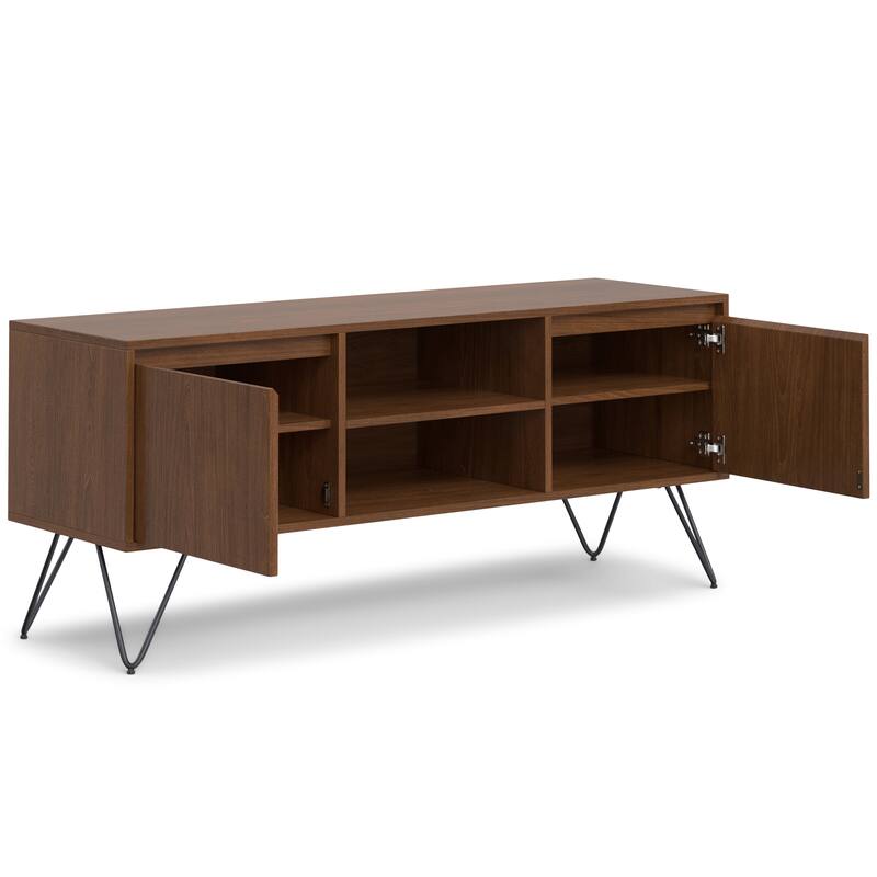 WYNDENHALL Moreno 60 inch Wide Industrial TV Media Stand For TVs up to 65 inches - 60"w x 18"d x 25" h