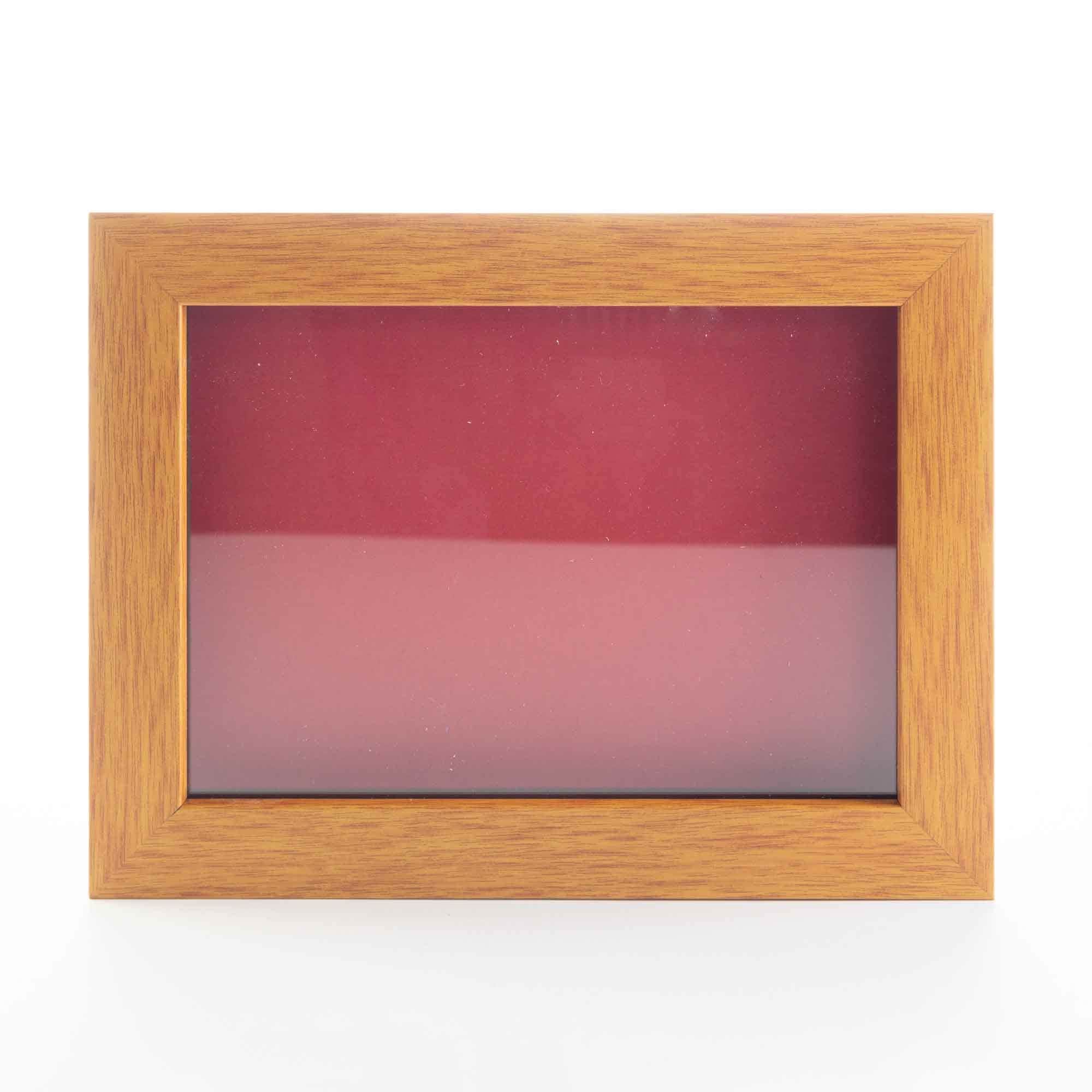 8x8 Shadow Box Frame Light Real Wood with a White Acid-Free Backing, 3/4  of Usuable Depth