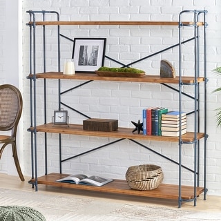 Yorktown Industrial 4-shelf Firwood Bookcase by Christopher Knight Home