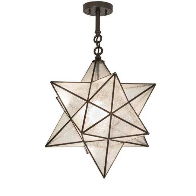 Meyda Tiffany 249905 Moravian Star 21" Wide Semi-Flush Ceiling Fixture - Craftsman Brown