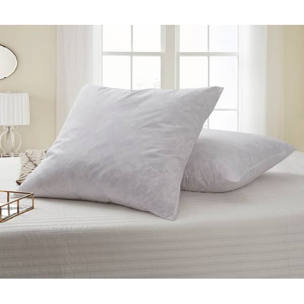 European Square 26 X 26 Inch Feather Pillows Set Of 2 White Overstock 3840979