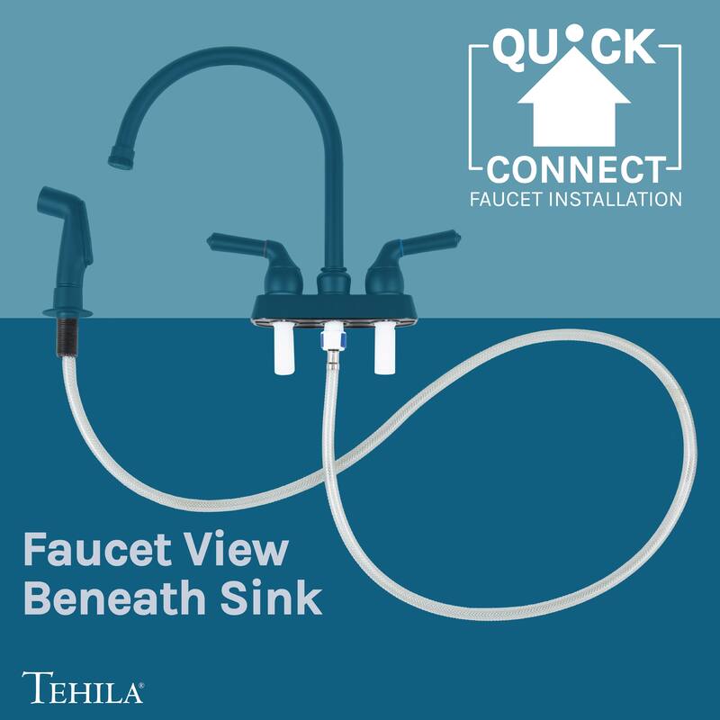 TEHILA White 16-Gallon Space Saver Utility Sink Laundry Tub with Gooseneck Faucet