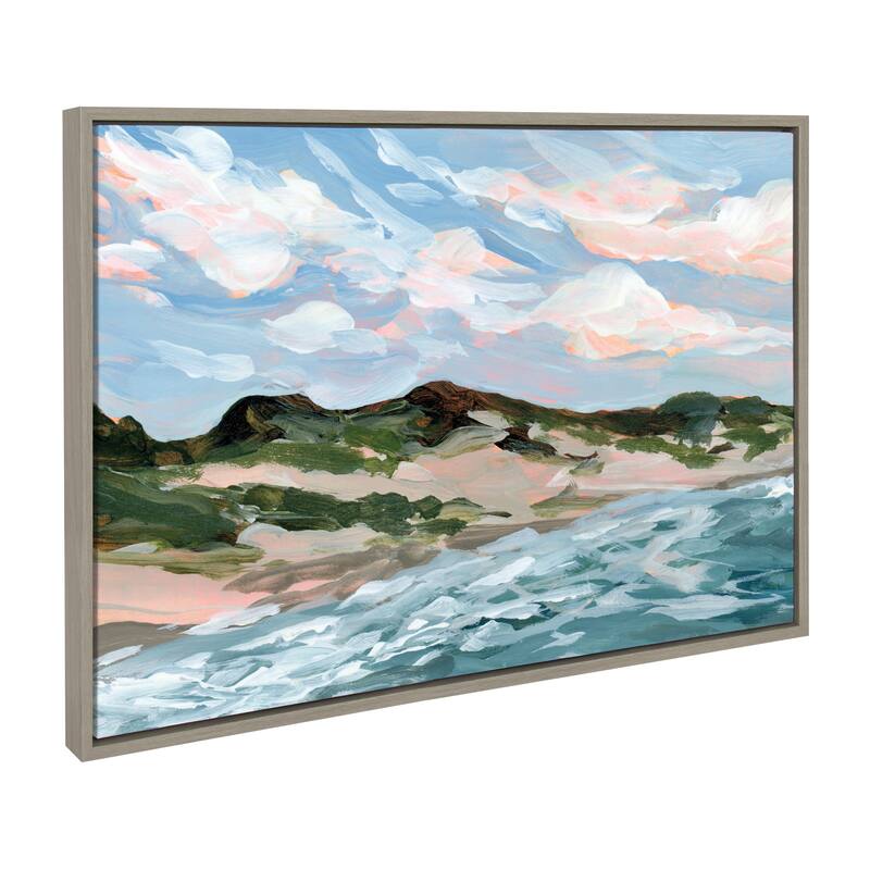 Kate and Laurel Sylvie Michigan Sand Dunes Canvas by Emily Kenney - 23x33 - Grey