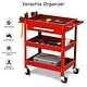preview thumbnail 3 of 5, Service Tool Cart Tool Organizers 3-Tray Rolling Utility Cart Trolley