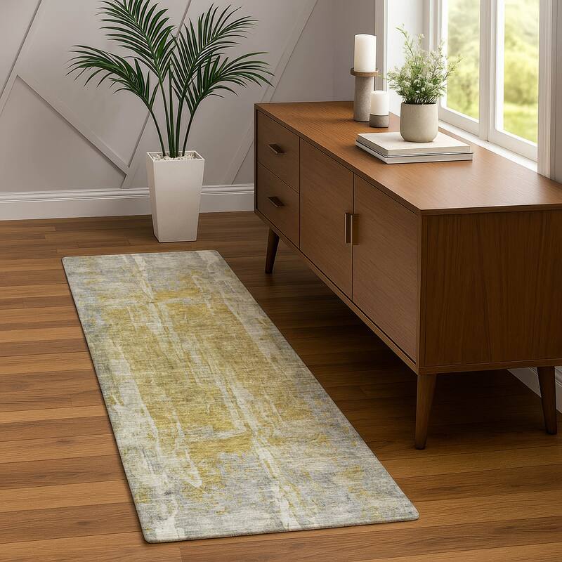 Machine Washable Indoor/ Outdoor Vintage Ombre Chantille Rug