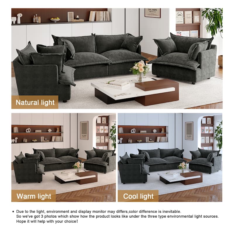 Double Layer Cushion Comfy Cloud Modular Sectional Sofa Set