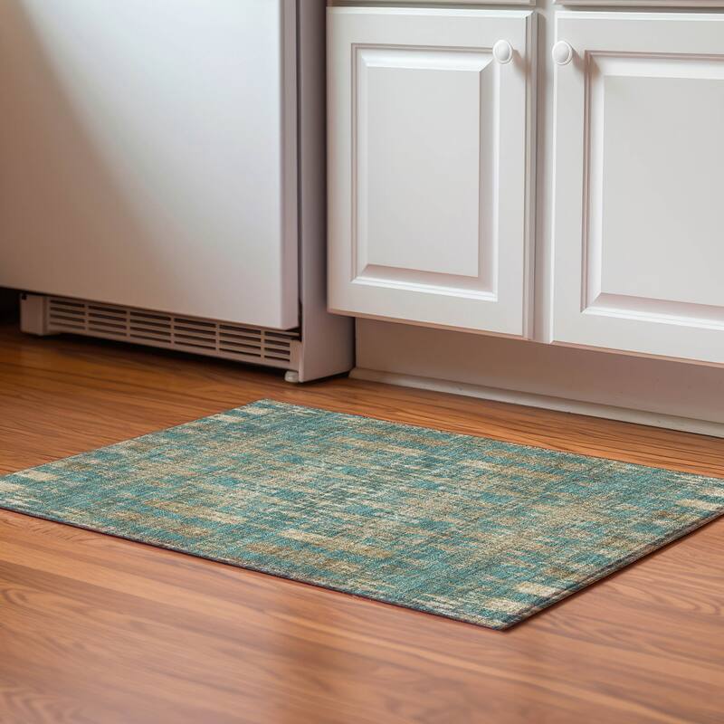 Premium Washable Super Soft Distressed Ombre Mayfield Rug - Teal - 1' 8" x 2' 6" - Rectangle