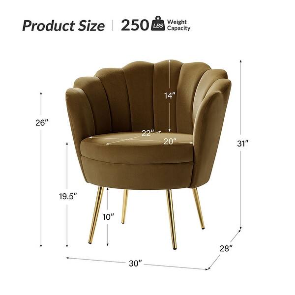 dimension image slide 17 of 18, HULALA HOME Xabier Cute Modern Upholstered Barrel Chair Accent Chair with Tufted Back