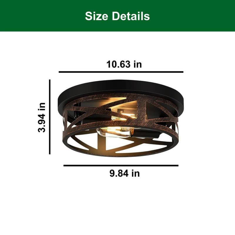 2 Light bulb light retro metal black ceiling light metal kitchen light - N/A