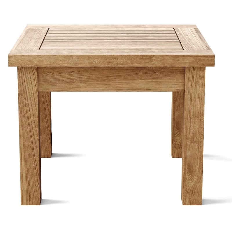 HomeRoots 20" Natural Square Solid Wood Outdoor Side Table