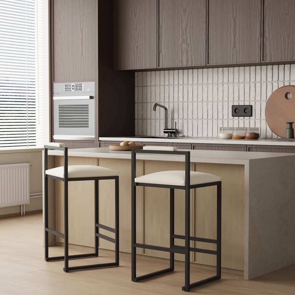 Modern Bar Stools Dining Chairs with Foot Rest for Kitchen