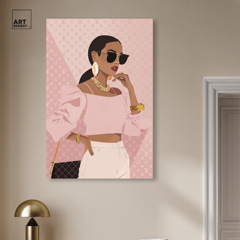 Simple Pink Look Canvas by Art Remedy, Gallery Wrapped