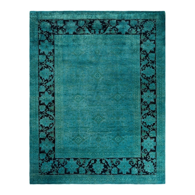 Overdyed, One-of-a-Kind Hand-Knotted Area Rug - Blue - 8' 2" x 10' 5"