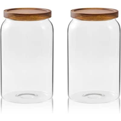 Large Glass Candy Jars with Wooden Lids