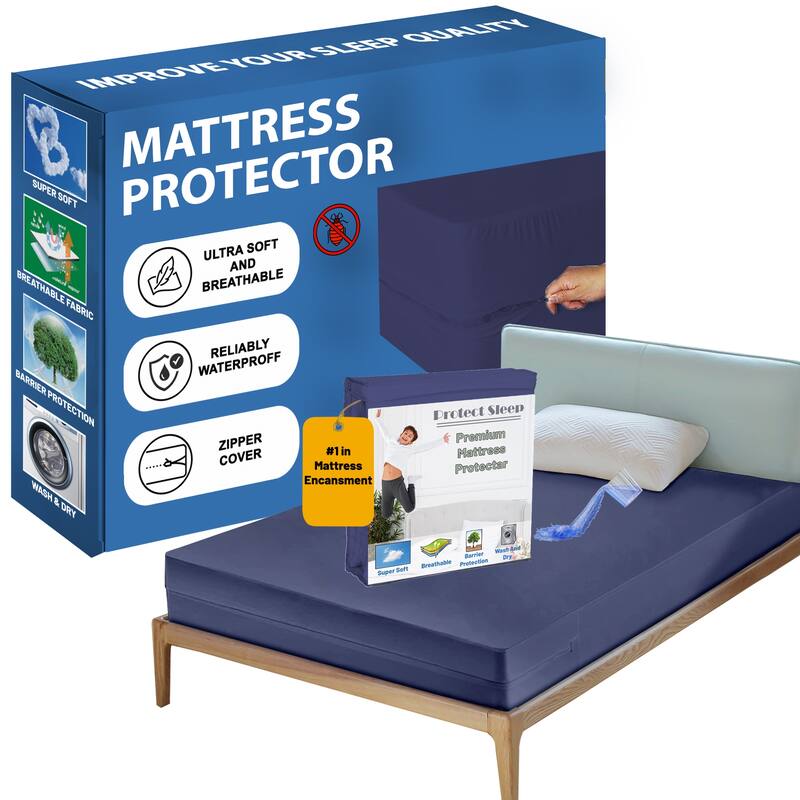 ONETAN, Zippered Mattress Protector Cover, Waterproof, Easy to Clean, Fits Mattress up to 7" & 9"
