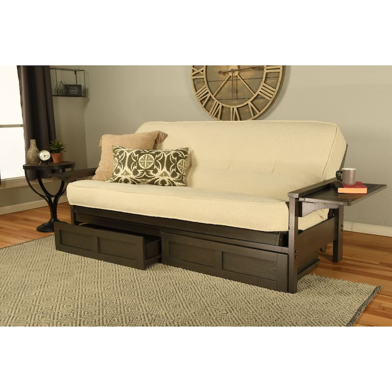 Somette Alamosa Sofa Sleeper with Storage Drawers and Mattress - Full - Canton Cream