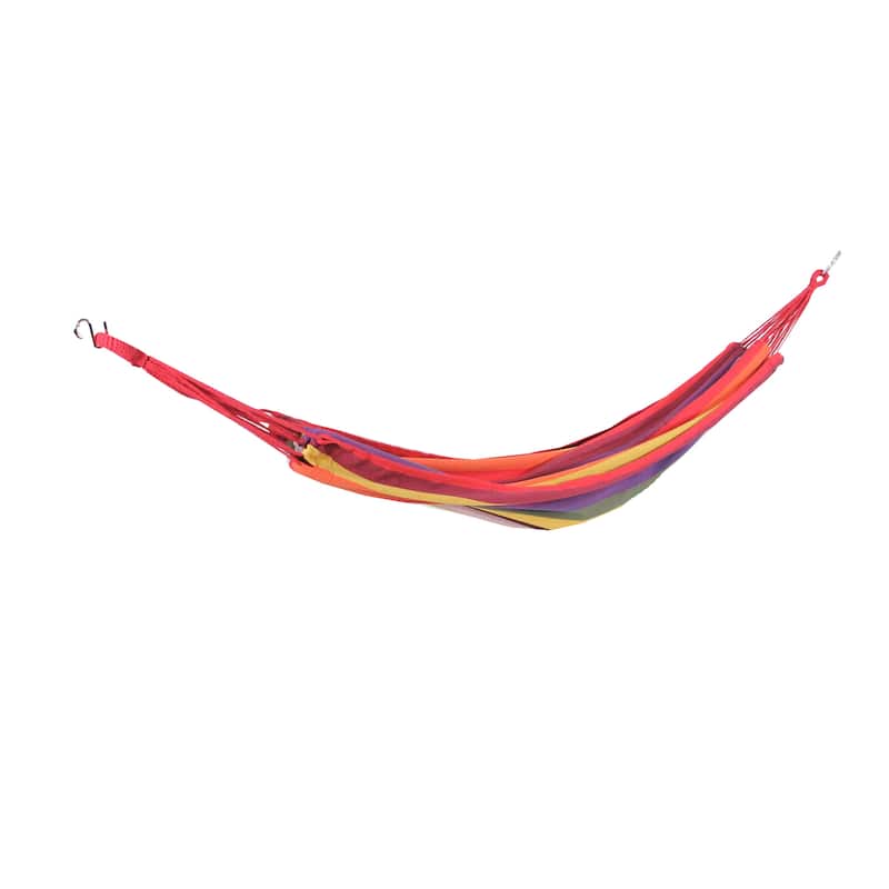 76" Wide Striped Woven Cotton Single Brazilian Hammock - 77"