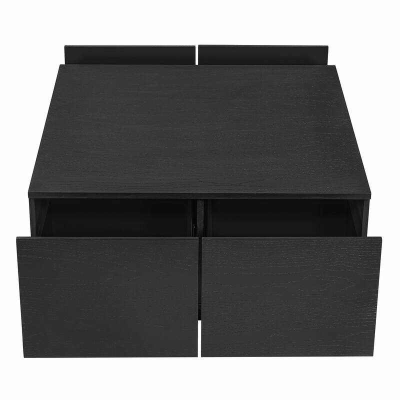 33.25" Square Coffee Table with 4 Storage Drawers