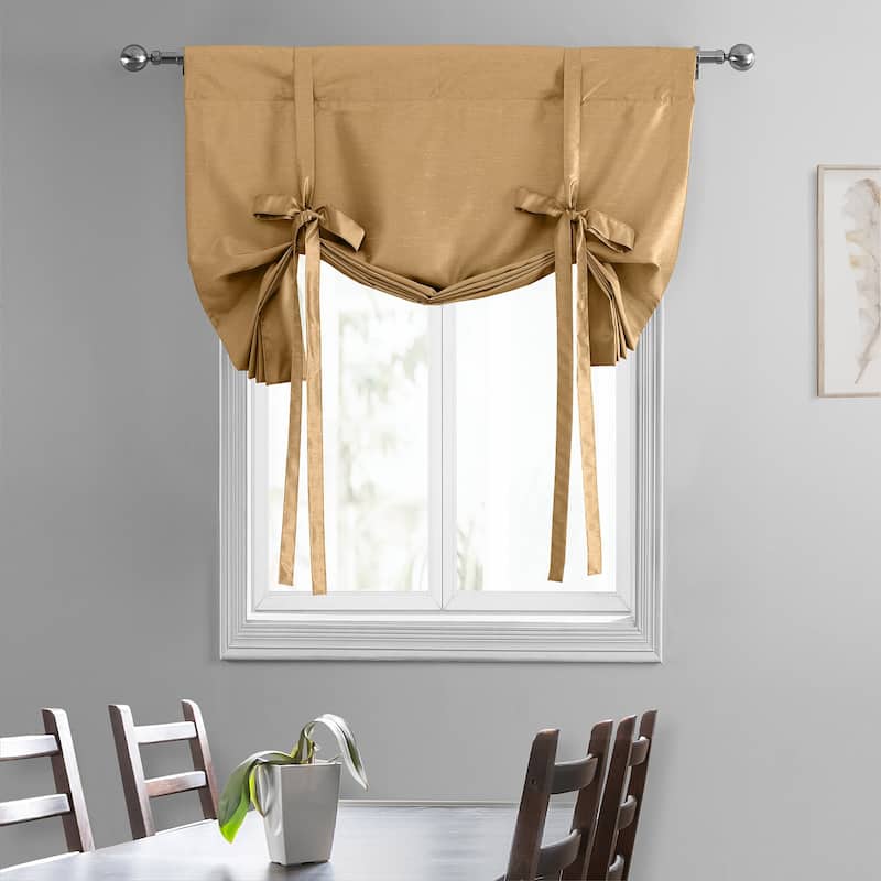 Exclusive Fabrics Vintage Textured Faux Dupioni Silk Tie-Up Window Shade (1 Panel)