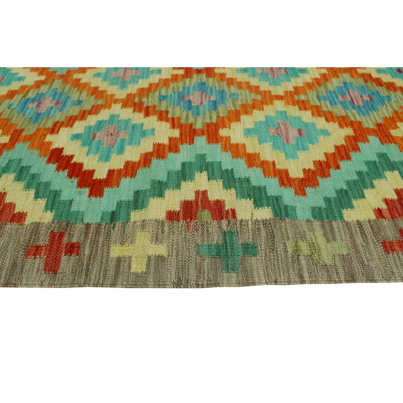 Sangat Flatweave Obiadull Rust/Beige Runner - 2'10" x 9'9"
